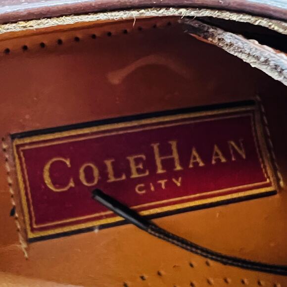 Cole Haan Shoes Mens 11 Brown Leather City Derby Oxford Dress Almond Toe Vintage main image 11
